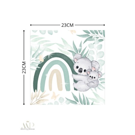 Carré Doudou à Coudre Koala Vert D'eau – Panneau Couture Doudou Enfant, Tissu Oeko-Tex