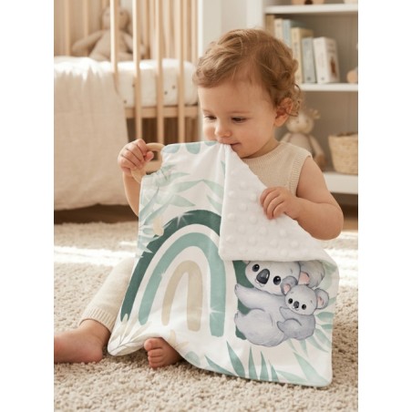 Carré Doudou à Coudre Koala Vert D'eau – Panneau Couture Doudou Enfant, Tissu Oeko-Tex