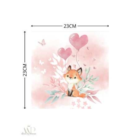 Carré Doudou à Coudre Lovely Fox Rose – Panneau Couture Doudou Enfant, Tissu Oeko-Tex
