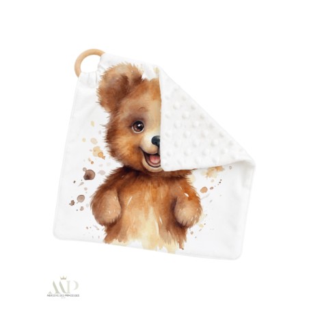 Carré Doudou à Coudre Ourson – Panneau Couture Doudou Enfant, Tissu Oeko-Tex