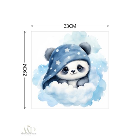 Carré Doudou à Coudre Panda Dans Les Nuages – Panneau Couture Doudou Enfant, Tissu Oeko-Tex