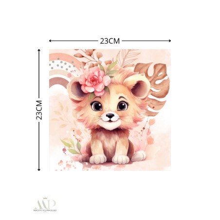 Carré Doudou à Coudre Rainbow Lion – Panneau Couture Doudou Enfant, Tissu Oeko-Tex