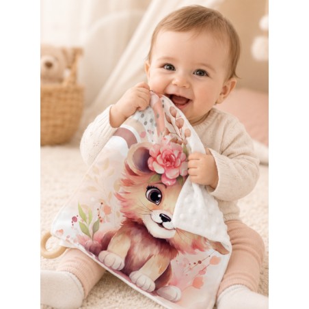 Carré Doudou à Coudre Rainbow Lion – Panneau Couture Doudou Enfant, Tissu Oeko-Tex