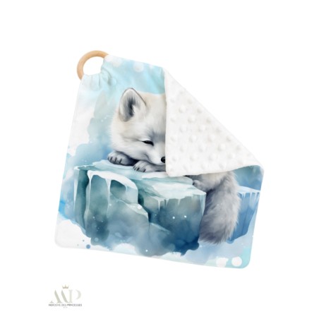 Carré Doudou à Coudre Renard Des Neiges – Panneau Couture Doudou Enfant, Tissu Oeko-Tex