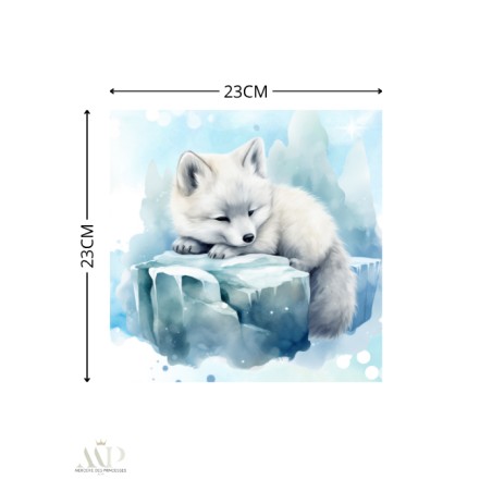 Carré Doudou à Coudre Renard Des Neiges – Panneau Couture Doudou Enfant, Tissu Oeko-Tex