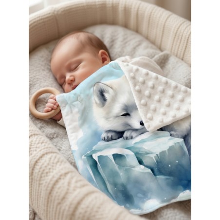 Carré Doudou à Coudre Renard Des Neiges – Panneau Couture Doudou Enfant, Tissu Oeko-Tex