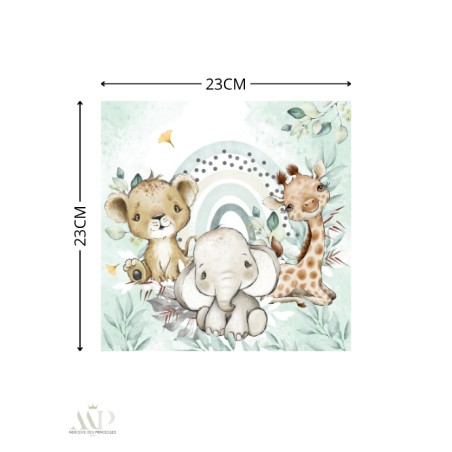 Carré Doudou à Coudre Safari Babies Vert – Panneau Couture Doudou Enfant, Tissu Oeko-Tex