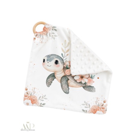 Carré Doudou à Coudre Tortue Et Méduse – Panneau Couture Doudou Enfant, Tissu Oeko-Tex