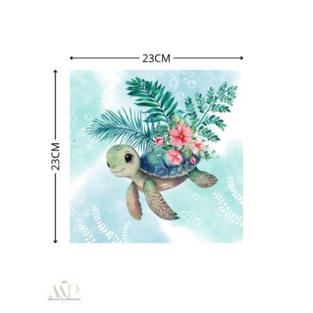 Carré Doudou à Coudre Tortue Verte – Panneau Couture Doudou Enfant, Tissu Oeko-Tex