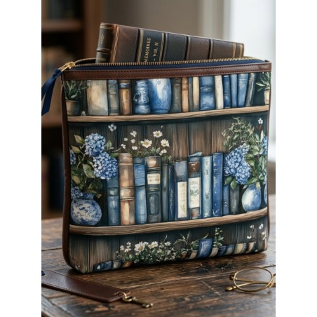 Tissu coton imprimé Livres & Fleurs Hortensia - Certifié Oeko-Tex®