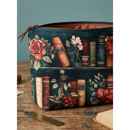 Tissu coton imprimé Livres & Fleurs Terracotta - Certifié Oeko-Tex®