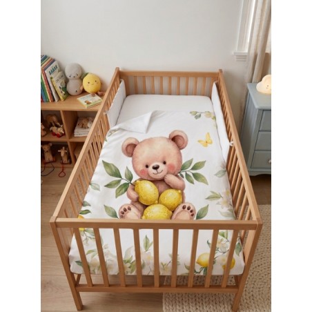Panneau pour couverture à réaliser soi-même Ourson Citronné - Certifié Oeko-Tex®