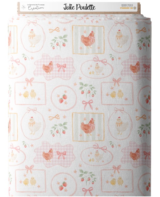 Tissu coton imprimé Jolie...