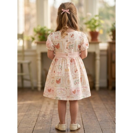 Tissu coton imprimé Jolie Poulette - Certifié Oeko-Tex®