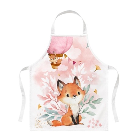 Panneau Tablier Enfant Lovely Fox Rose
