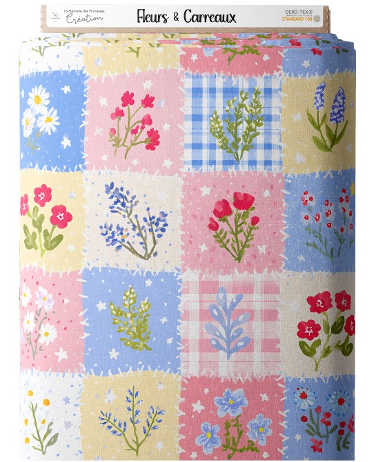 Tissu coton imprimé Fleurs...