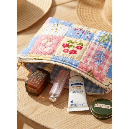 Tissu coton imprimé Fleurs & Carreaux - Certifié Oeko-Tex®