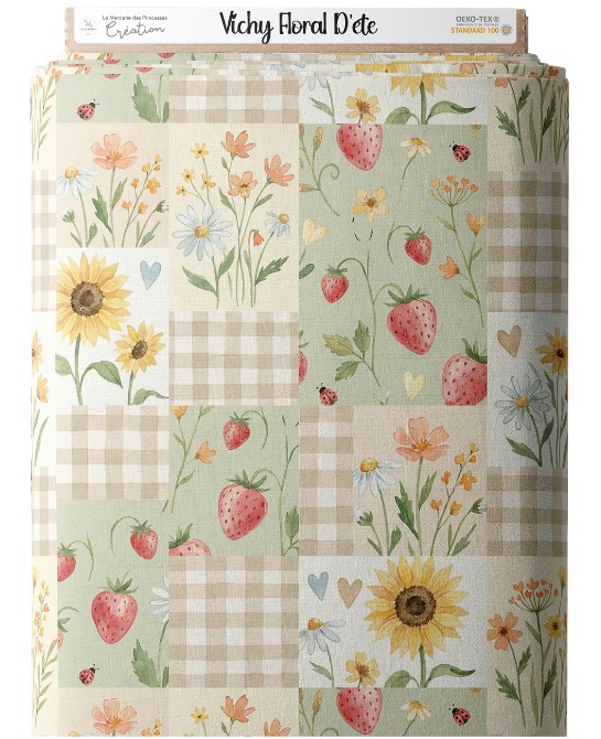 Tissu coton imprimé Vichy...