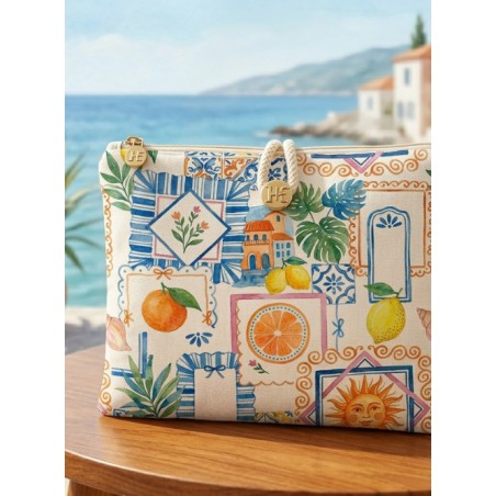 Tissu coton imprimé Dolce Vita Méditerranéenne - Certifié Oeko-Tex®