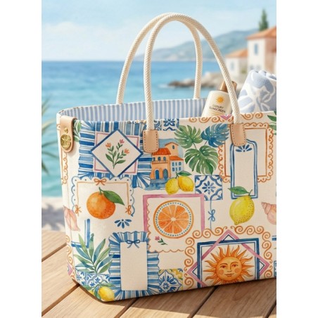 Tissu coton imprimé Dolce Vita Méditerranéenne - Certifié Oeko-Tex®