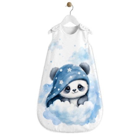 Coupon gigoteuse Panda dans les nuages – tissu coton Oeko-Tex – kit couture facile, cadeau naissance, couture DIY