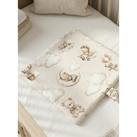 Tissu Ourson Dans Les Nuages – Motif Ours, étoile, lune – Certifié Oeko-Tex®