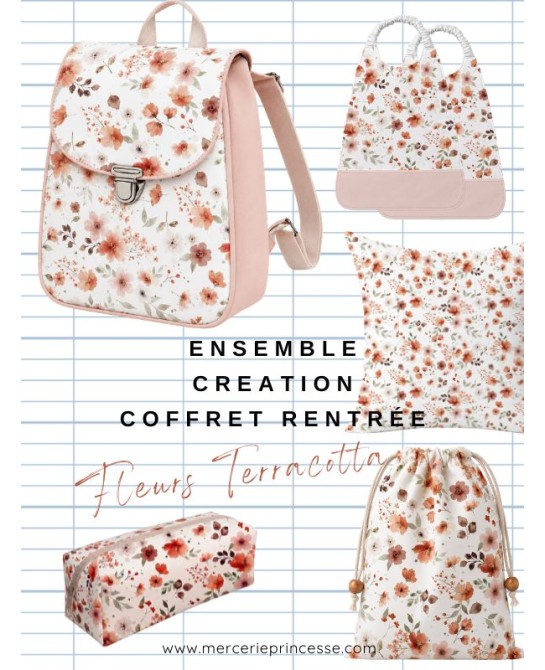 Ensemble Fleurs Terracotta...