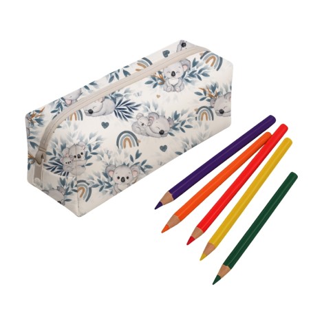 Panneau pour trousse Koala Bleu rentrée scolaire - coton Oeko-Tex®