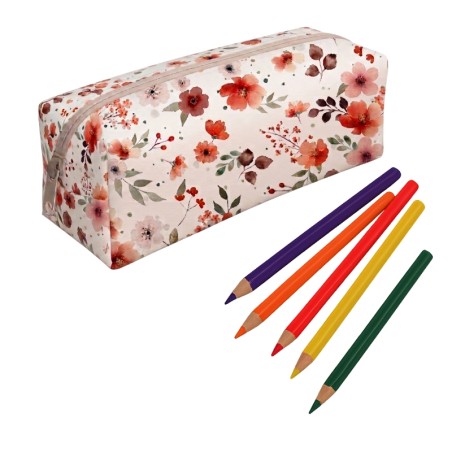 Panneau pour trousse Fleurs Terracotta rentrée scolaire - coton Oeko-Tex®
