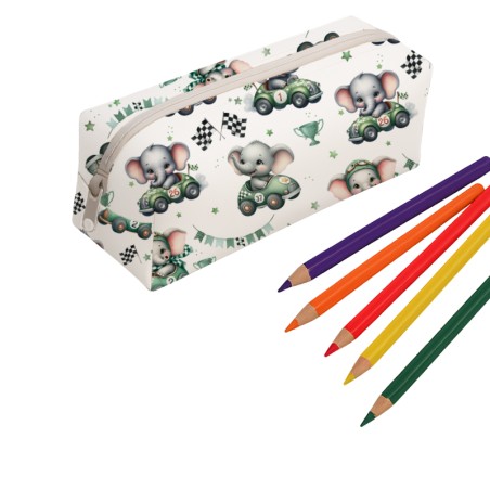 Panneau pour trousse Voiture De Course Elephant rentrée scolaire - coton Oeko-Tex®