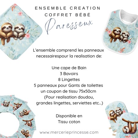 Ensemble paresseux pour création Bébé, coffret de naissance complet